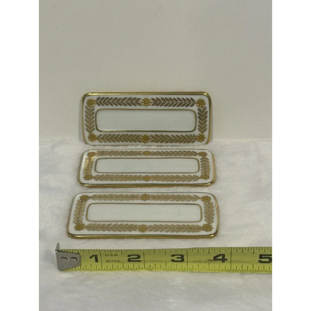 antique‎ vintage dresden porcelain Name Plates Lot Of 3